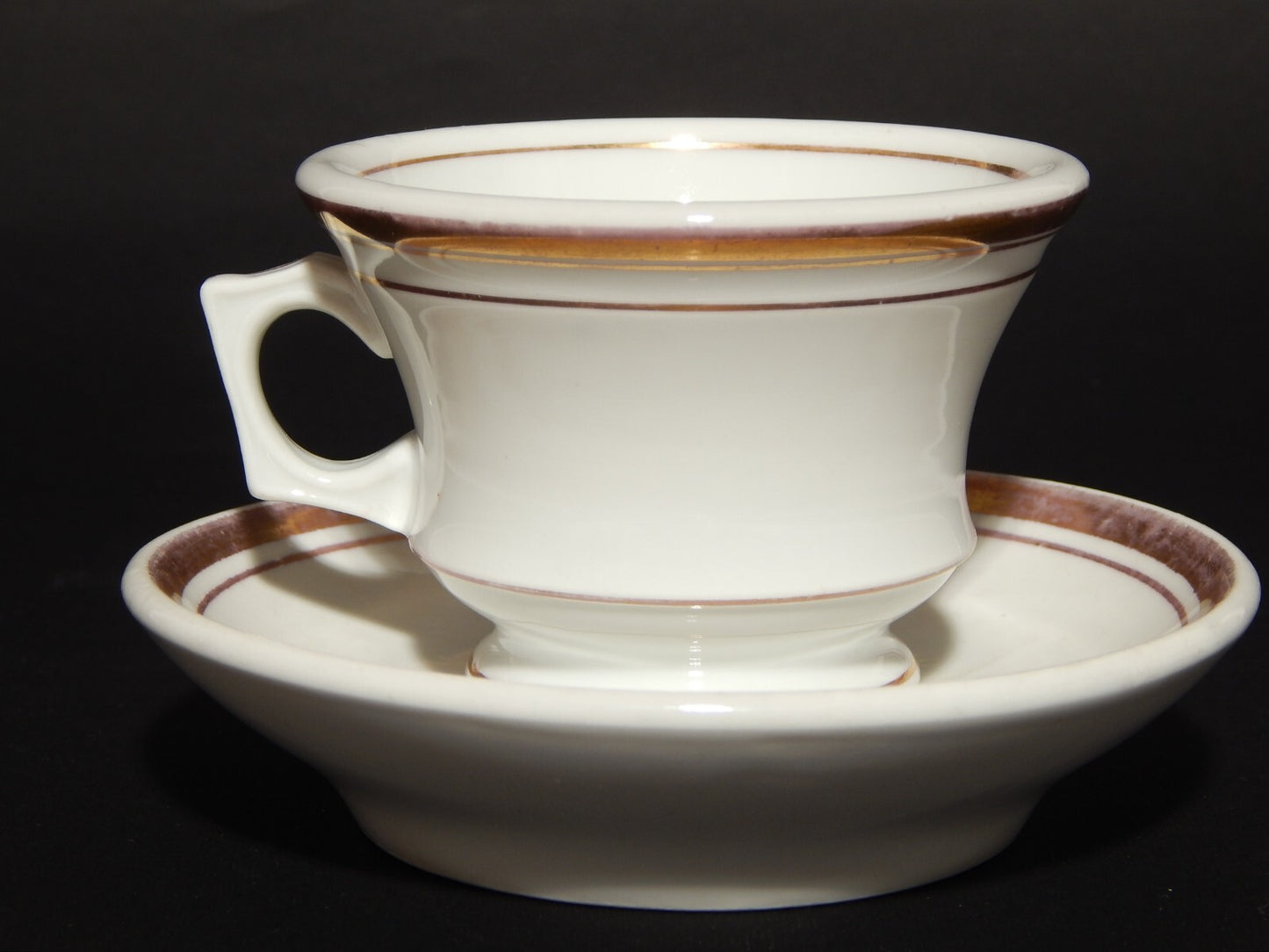 ANTICA TAZZA IMPERO PORCELLANA BIANCA CON FASCIA ORO VECCHIO PARIGI PRIMO '800