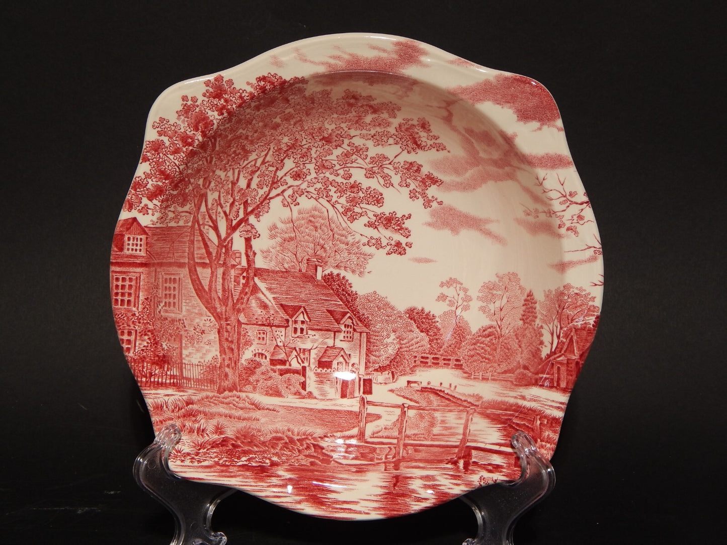 ANTICA JOHNSON BROS CIOTOLA CM 24 SEMI PORCELLANA DECORO COTSWOLD ROSSO