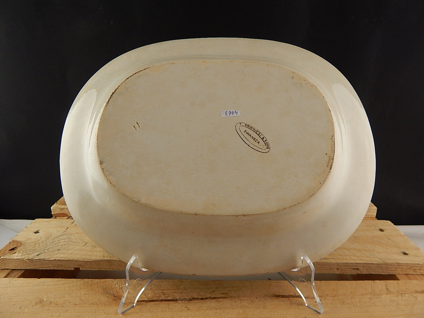 ANTICO PREZIOSO VASSOIO CERAMICA PRIMAVESI & SONS SWANSEA DECORO NEOCLASSICO