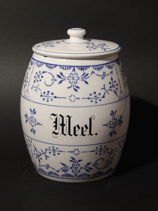 ANTICO RARO BARATTOLO MEEL FARINA PORCELLANA THEODOR PAETSCH FRANCOFORTE