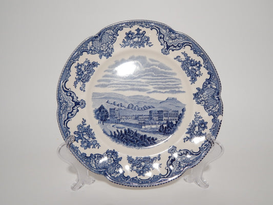 VINTAGE JOHNSON BROS PIATTO OLD BRITAIN CASTLE BLU PORCELLANA DIFETTO #1903