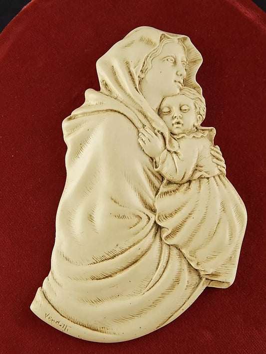 VINTAGE BASSO RILIEVO FIRMATA VENDITTI ISPIRATA A MADONNA DEL RIPOSO