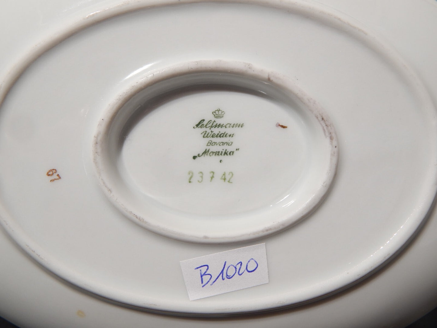 VINTAGE SALSIERA PORCELLANA SELTMANN WEIDEN BAVARIA FIORI DI PESCO