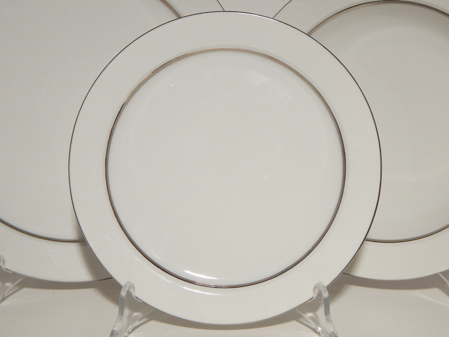 VINTAGE ELEGANTE SERVIZIO 18 PIATTI PORCELLANA BIANCA ARGENTO ESCHENBACH IMPERO