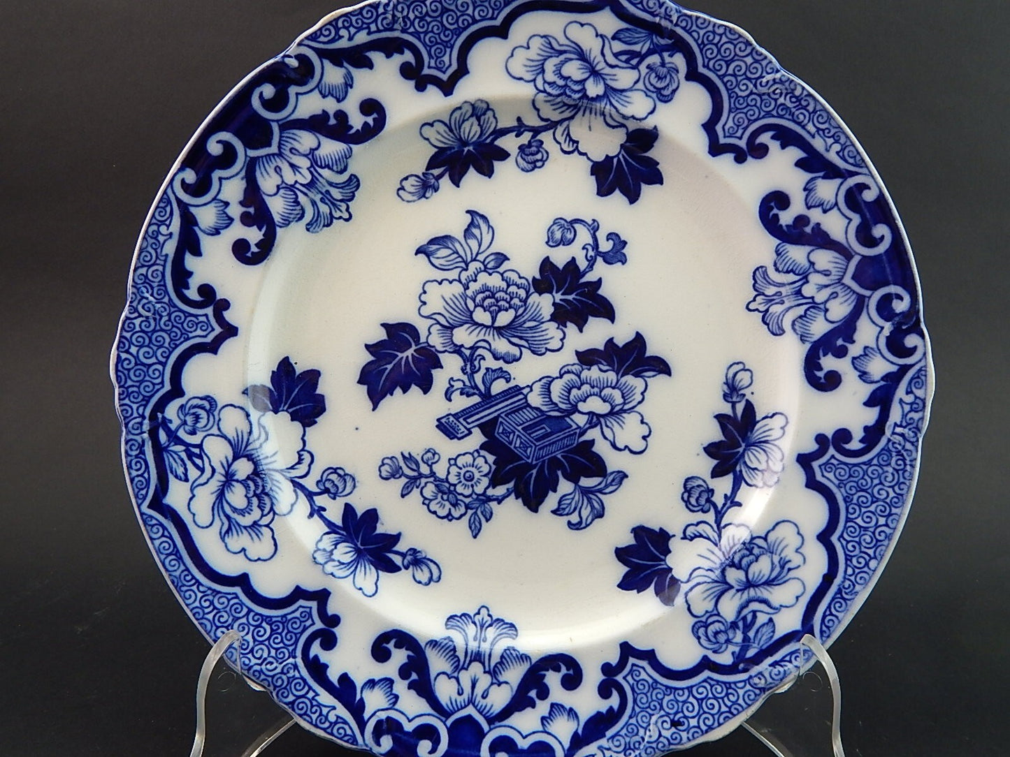 ANTICO PIATTO SEMI PORCELLANA CAULDON POTTERY ENGLAND DECORO CANDIA FINE 800