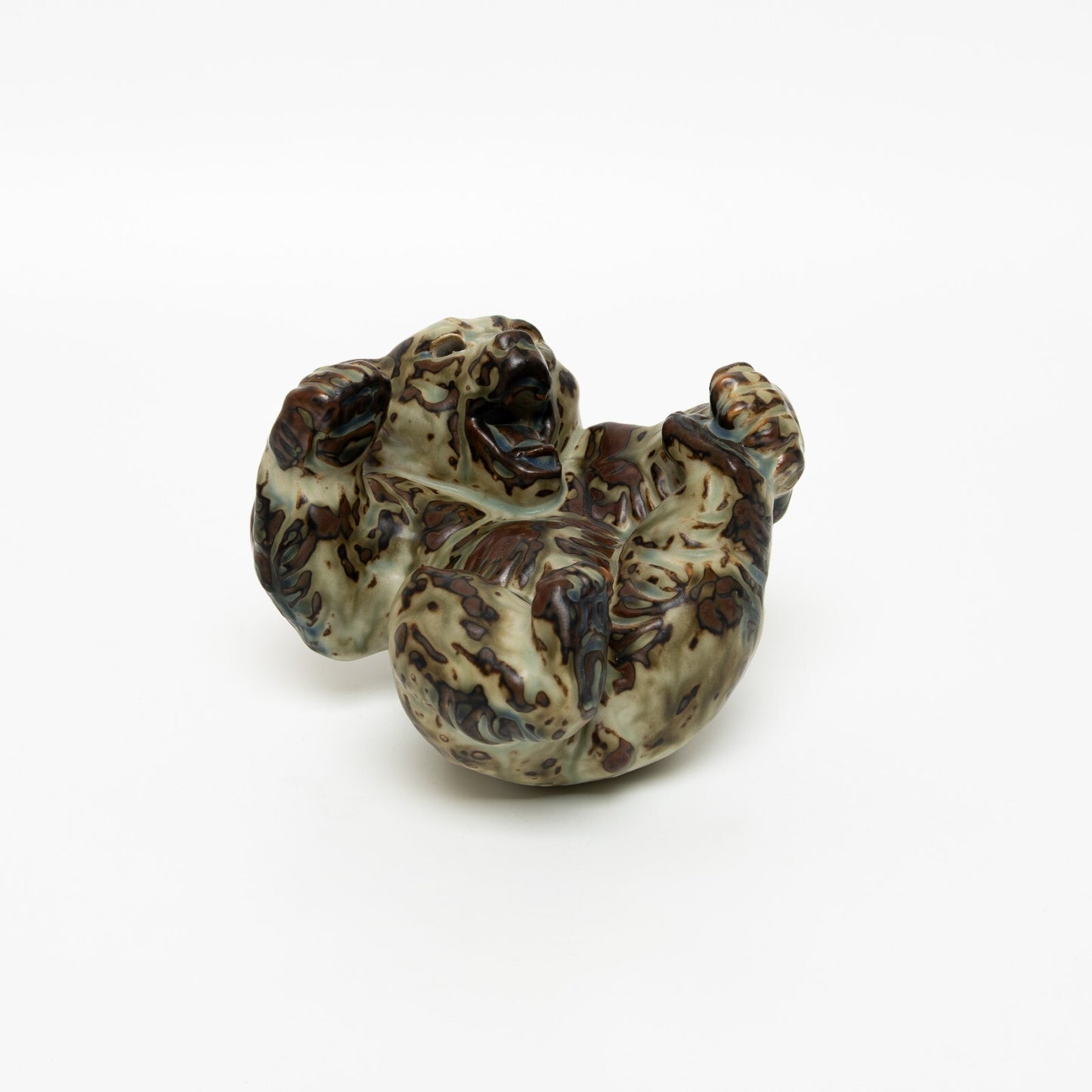 STATUINA PORCELLANA ROYAL COPENHAGEN "Orso sulla Schiena" COD 20271 CM 10x14x13