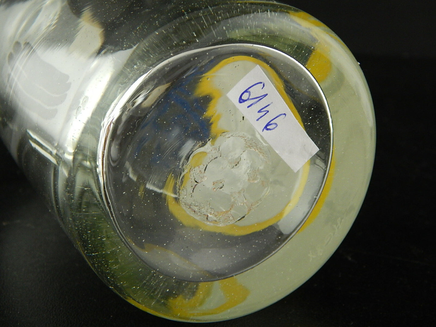 VINTAGE HOLMEGAARD FARMACIA BOTTIGLIA VETRO SOFFIATO DIPINTA MANO SPIR COCHLEAR