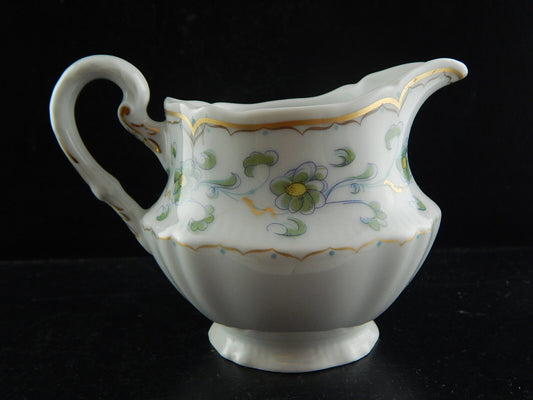 VINTAGE SERVIZIO CAFFÈ PORCELLANA BIANCA DECORO VERDE E ORO LIMOGES HAVILAND