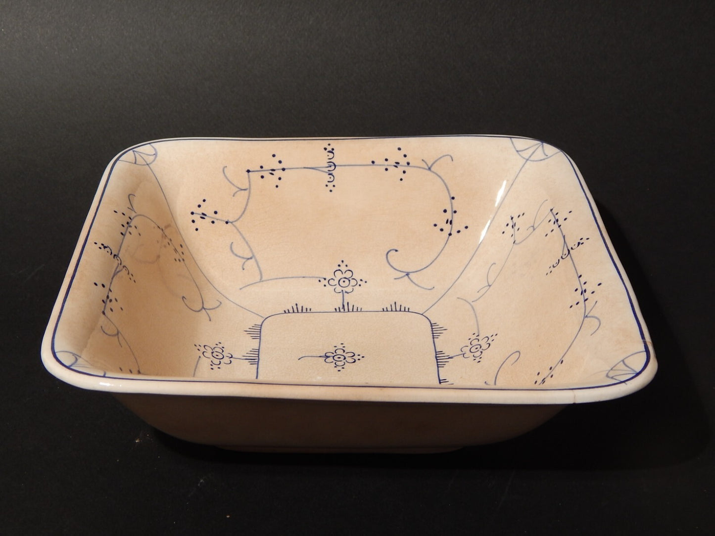 ANTICA CIOTOLA LEGUMIERA CERAMICA VILLEROY&BOCH DRESDEN DISEGNO BLUE FLUTED