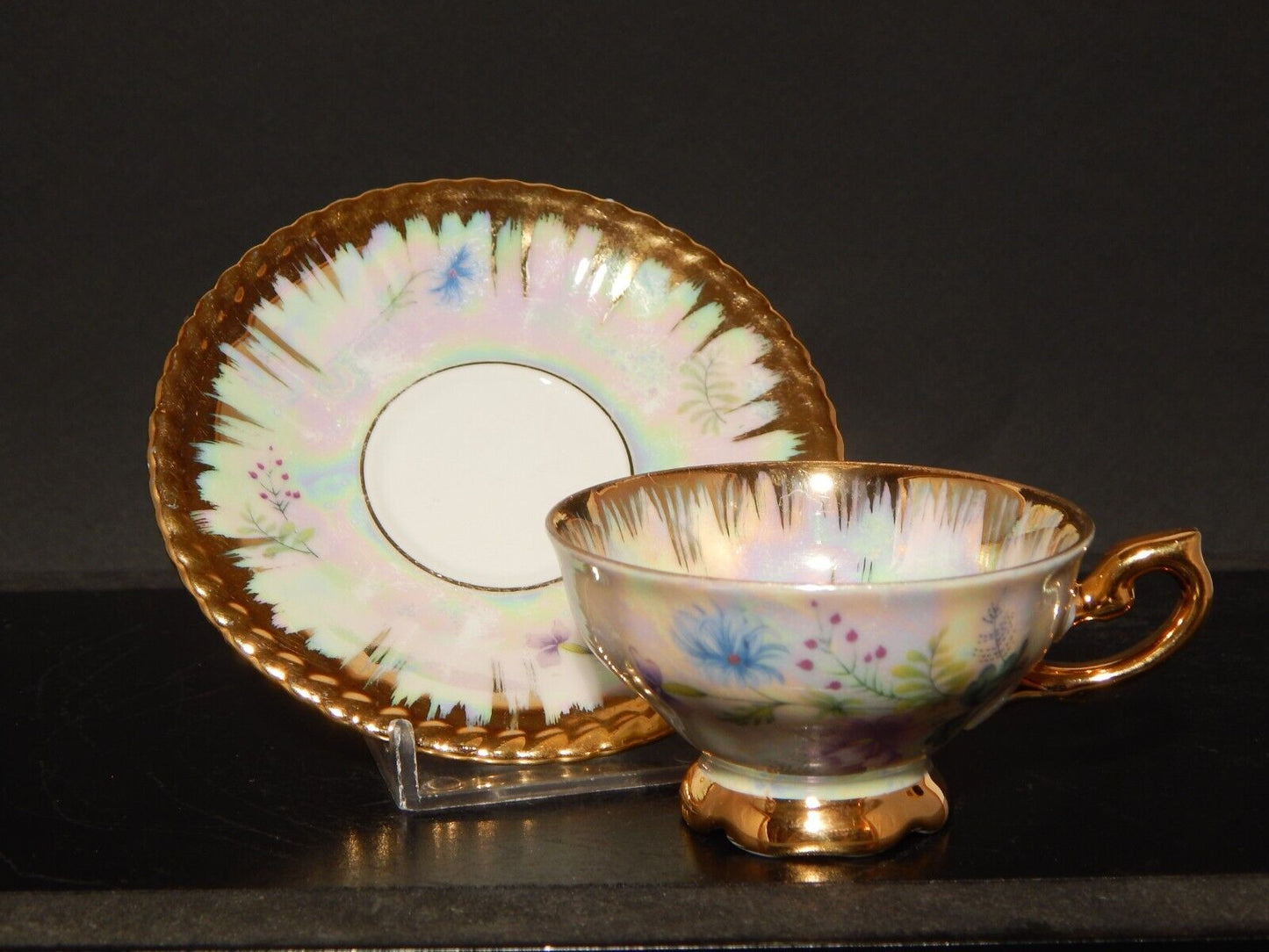 ANTICA RARA TAZZINA CAFFE' PORCELLANA BAVARIA RUDOLF WACHTER DECORO LUSTRO ORO