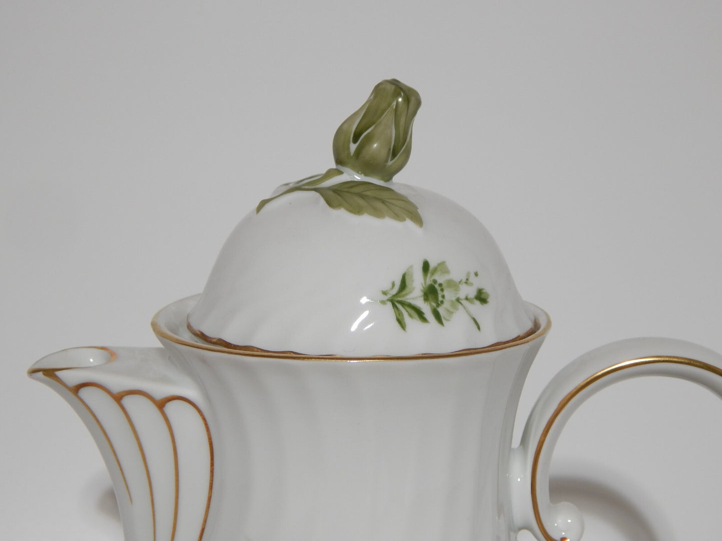 PREZIOSO VINTAGE SERVIZIO DA TE' PORCELLANA TEDESCA KAISER BOUQUET FIORI VERDE