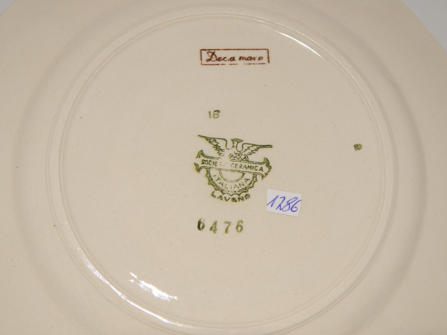 ANTICO PIATTO PI ANO CERAMICA S.C.I. LAVENO ANDLOVIZ PERIODO PAESAGGIO DIPINTO