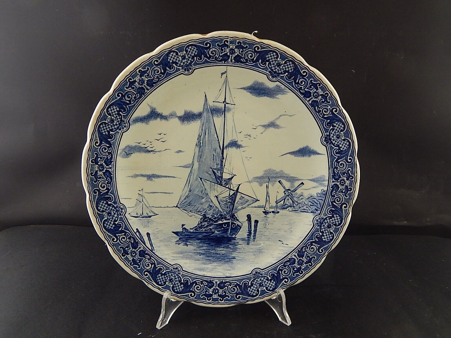 PIATTO PARATA PORCELLANA DELFTS ROYAL SPHINX PETRUS REGOUT MAASTRICHT CM 30