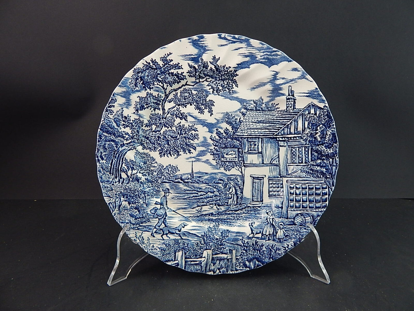 VINTAGE CERAMICA PIATTO THE HUNTER MYOTT POTTERY ENGLAND IL CACCIATORE