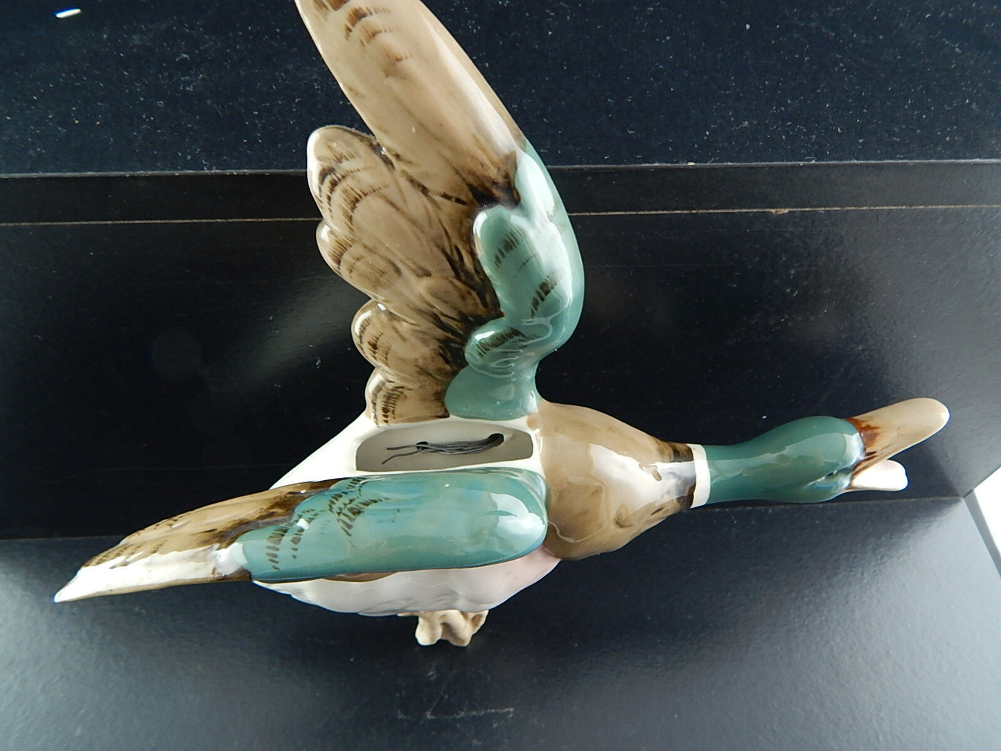 PORCELLANA ROYAL DUX ANTICA ANNI ‘30 STATUINA ANATRA DIPINTA MANO DA APPENDERE