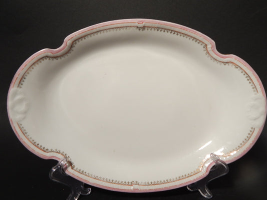 ANTICA VASSOIO PORCELLANA GINORI LIBERTY DECORO ROSA E ORO DIFETTO #916