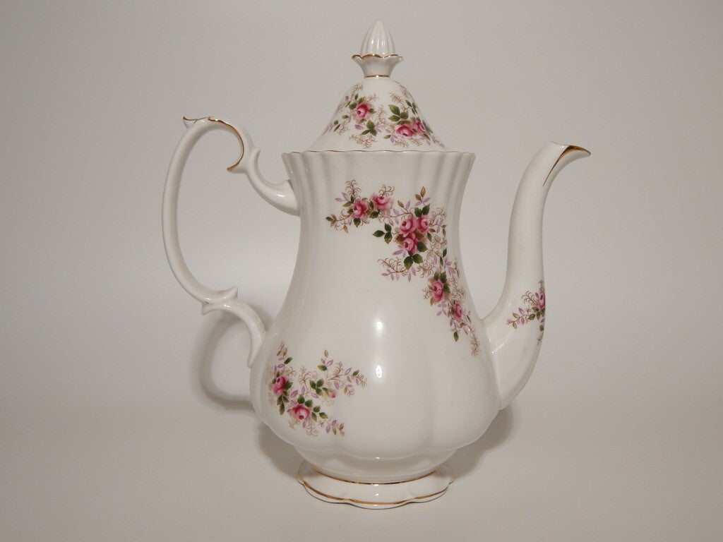 PREZIOSA PORCELLANA ROYAL ALBERT VINTAGE CAFFETTIERA LAVENDER ROSE DIFETTO