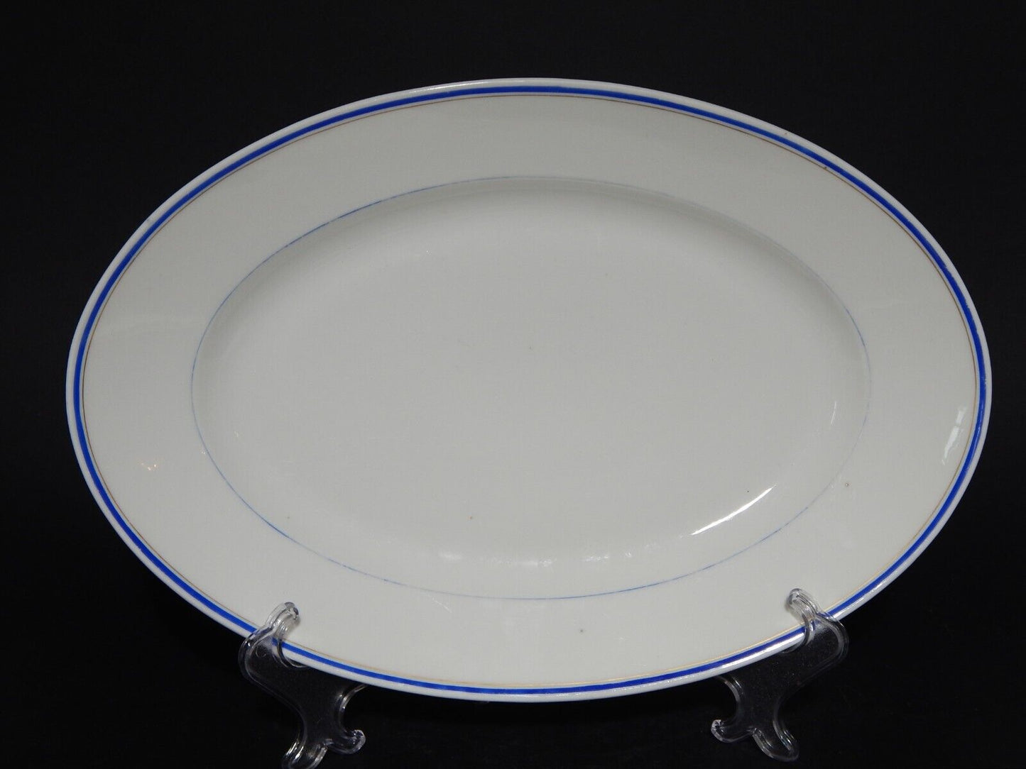 ANTICO VASSOIO PIATTO OVALE IMPERO PORCELLANA GINORI DOCCIA XIX SECOLO