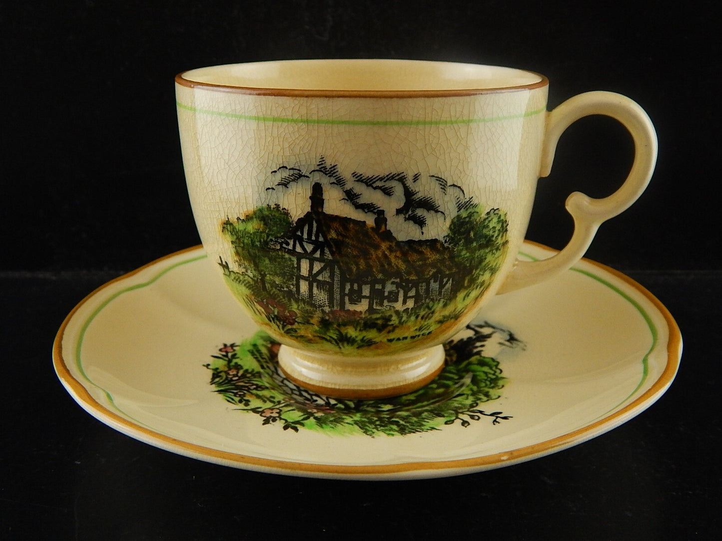 ANTICA TAZZA DA TE' POTTERY CERAMICA INGLESE DEVON WARE FIELDINGS DEL 1917 A16