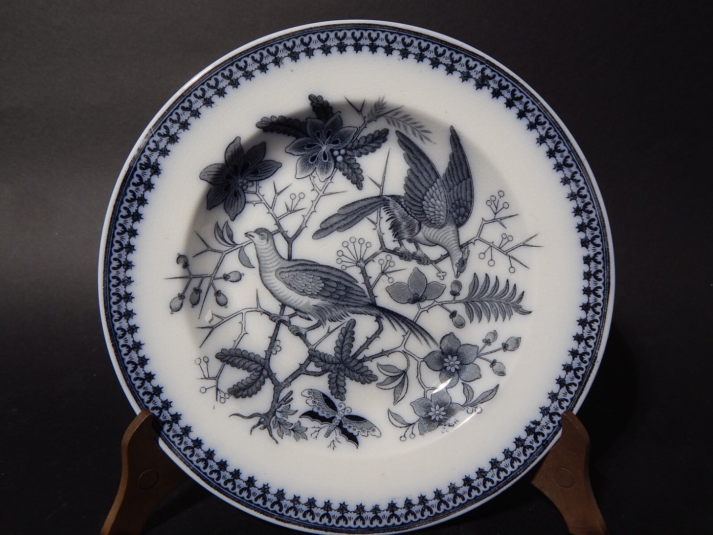 ANTICO ART NOUVEAU PIATTO PORCELLANA VILLEROY&BOCH METTLACH DECORO FASAN