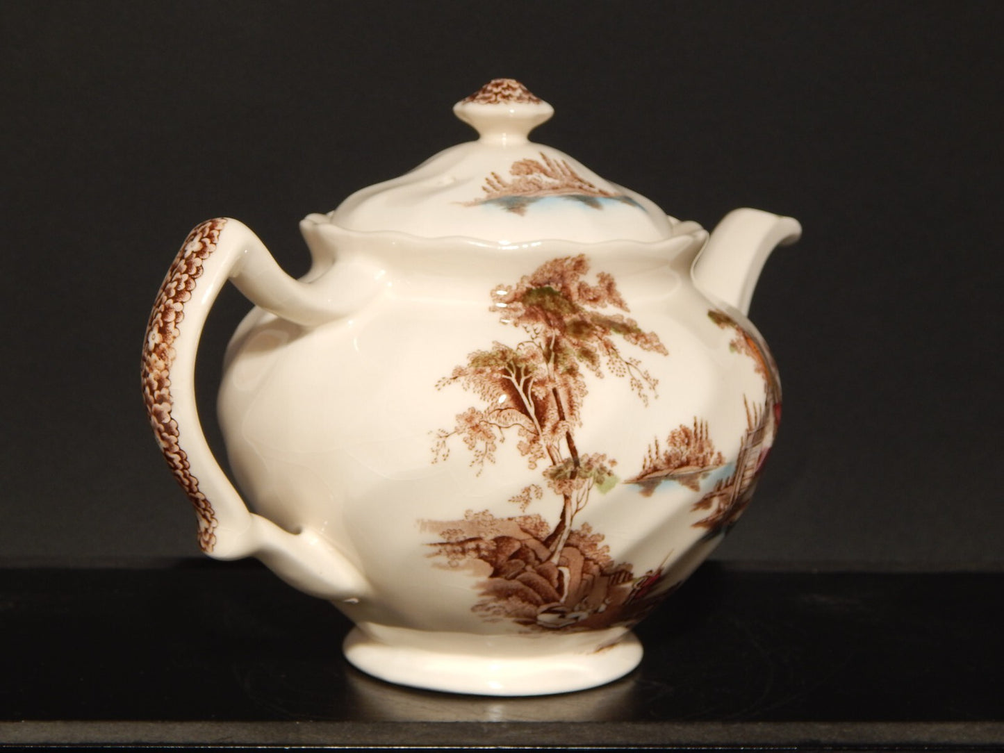 VINTAGE TEIERA SEMI PORCELLANA JOHNSON BROS THE OLD MILL STAMPATA A MANO