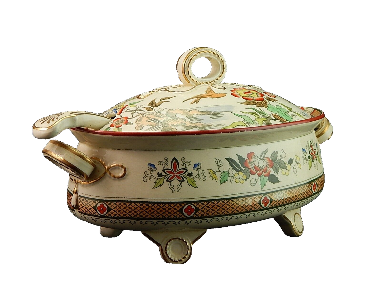 ANTICA 1880 ZUPPIERA CENTROTAVOLA SEMIPORCELLANA INGLESE BISHOP POWELL & STONIER