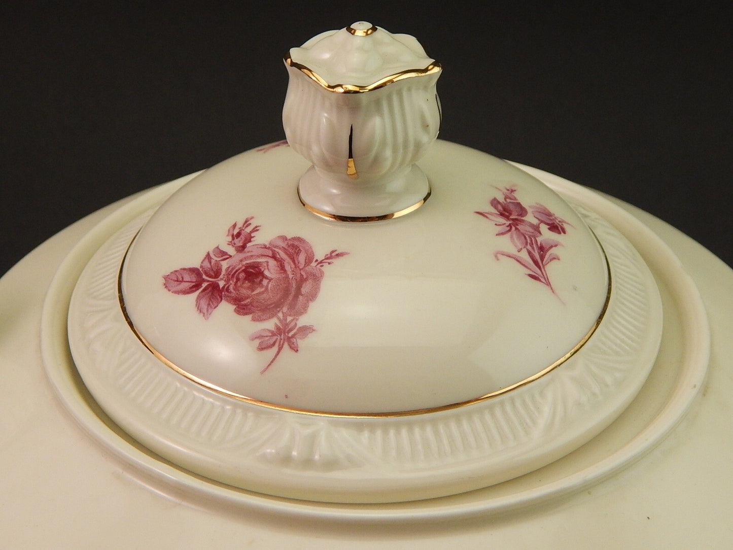 ANTICA RARA TEIERA PORCELLANA ZEH SCHERZER BAVARIA ROSA FUCSIA DIFETTO