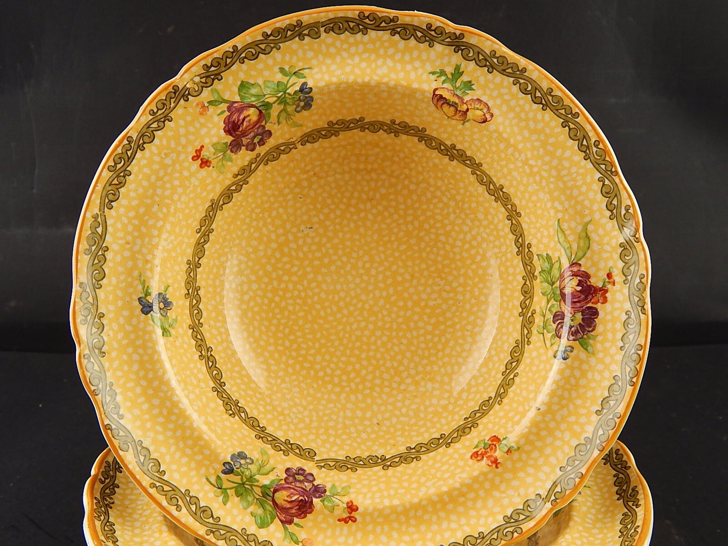 ANTICO SET 6 CIOTOLE MACEDONIA GELATO CEREALI PORCELLANA BOOTHS PRIMA META' 900