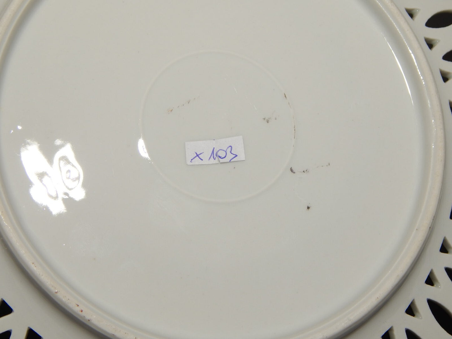 ANTICO RARO ROMANTICO SET 6 PIATTI PORCELLANA TRAFORATI CON SCENE GALANTI