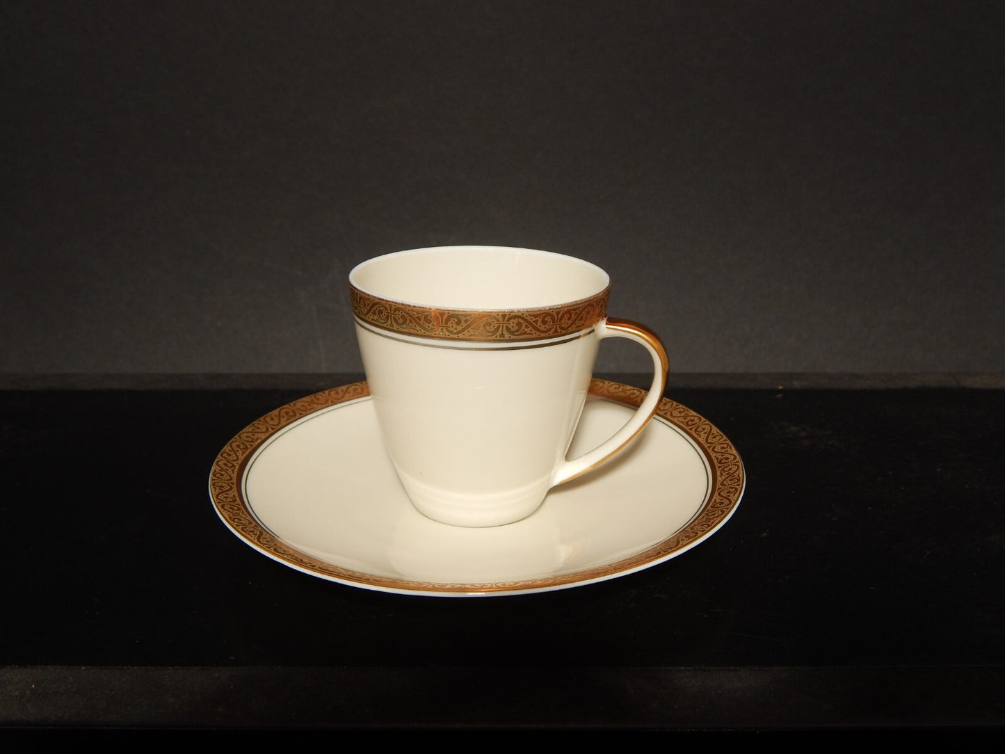 ANTICO SERVIZIO 6 TAZZINE CAFFÈ PORCELLANA JOHANN HAVILAND BAVARIA DECORO ORO