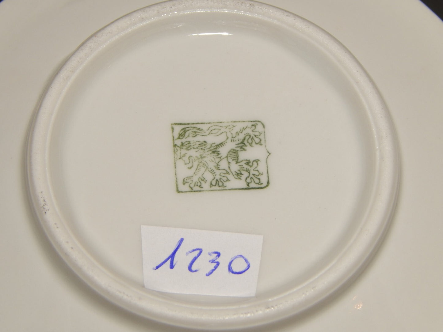 ANTICO IMPERO SERVIZIO CAFFÈ PORCELLANA BIANCA GHIRLANDE PICCOLE FOGLIE VERDI