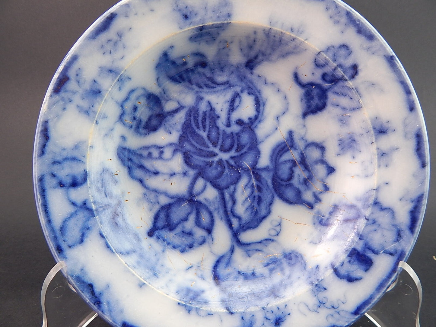 ANTICO PIATTO FONDO NINFEE BLU CERAMICA RICHARD MILANO FINE 800 WATER NYMPH A898