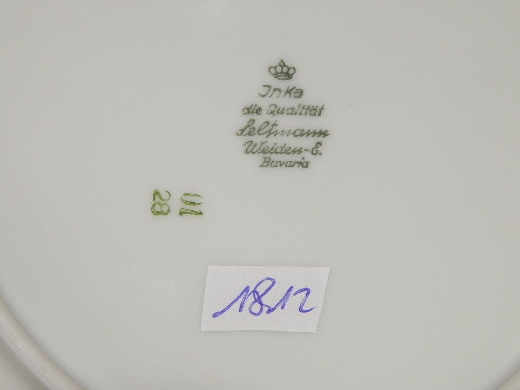 VINTAGE SERVIZIO 6 PIATTI DESSERT PORCELLANA SELTMANN WEIDEN BAVARIA FIORI PESCO