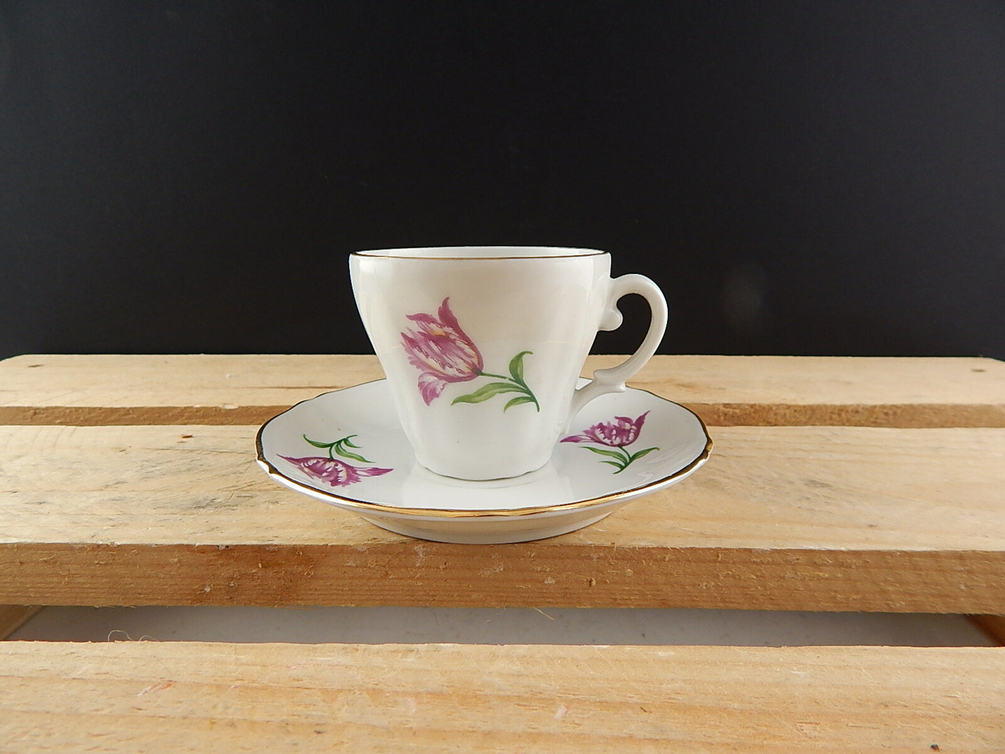 VINTAGE PREZIOSA PORCELLANA TAZZINA CAFFÈ E PIATTINO RICHARD GINORI