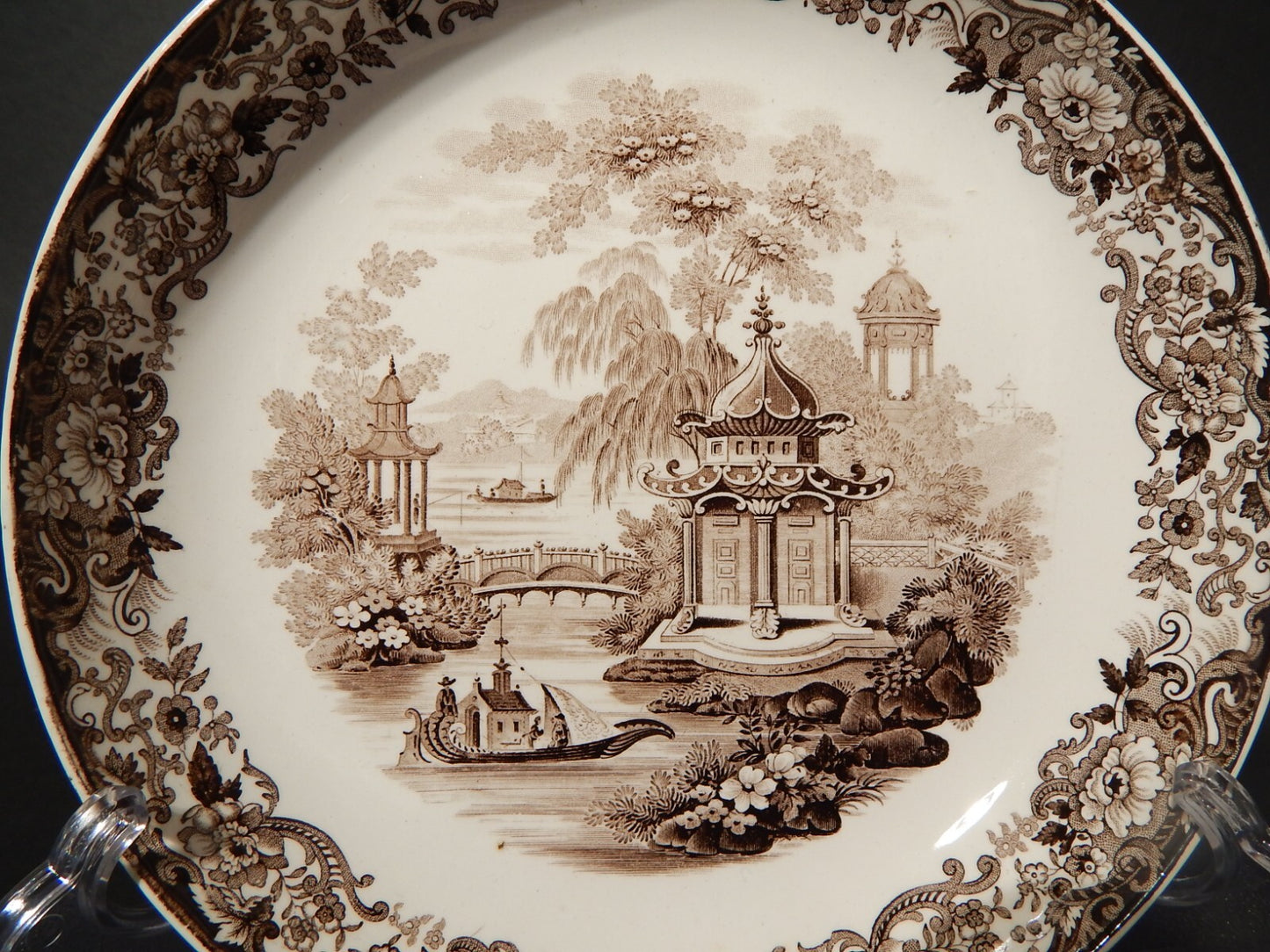 ANTICA CIOTOLA PIATTO VITTORIANO 1800 PORCELLANA WEDGWOOD RARO DISEGNO ORIENTALE