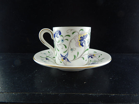VINTAGE MANIFATTURA COALPORT DECORO PAGEANT SET CAFFÈ PORCELLANA TAZZA PIATTO