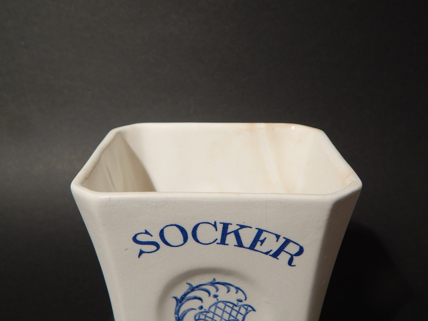 ANTICO RARO LIBERTY VASO BARATTOLO CUCINA CERAMICA RORSTRAND SOCKER ZUCCHERO