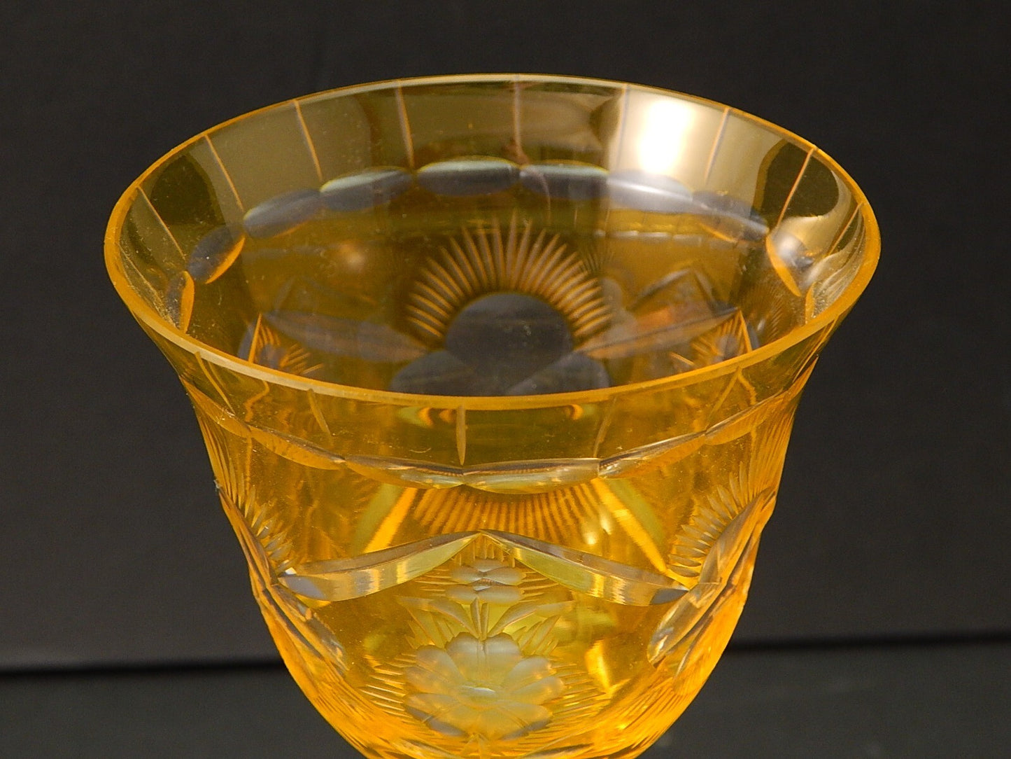 PREZIOSO VINTAGE BICCHIERE CALICE CRISTALLO BOEMIA MOLATO A1051