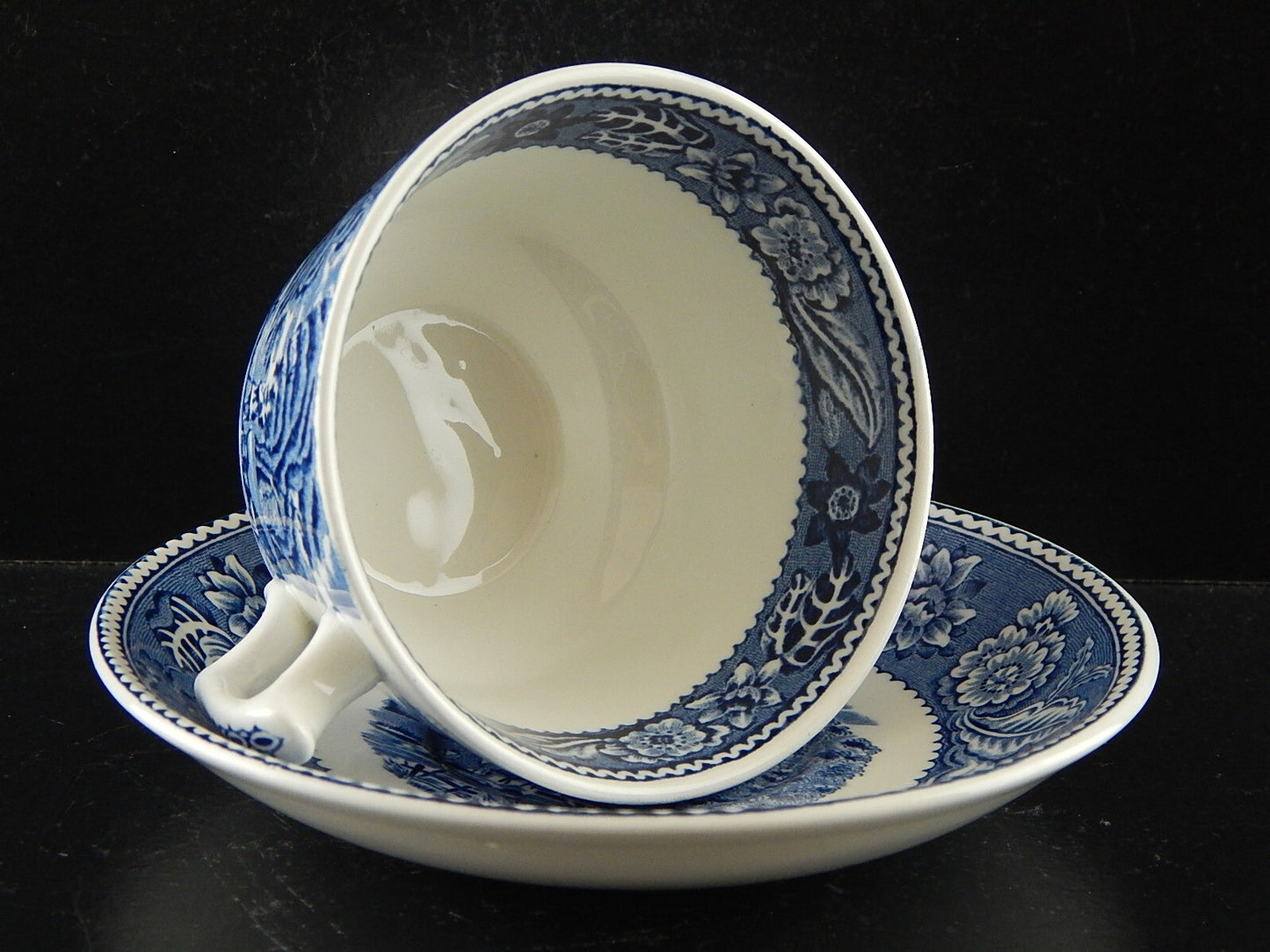 ANTICA TAZZA TE' CERAMICA POTTERY WOOD&SONS BURSLEM ENOCH1784RALPH1750 WOODLAND