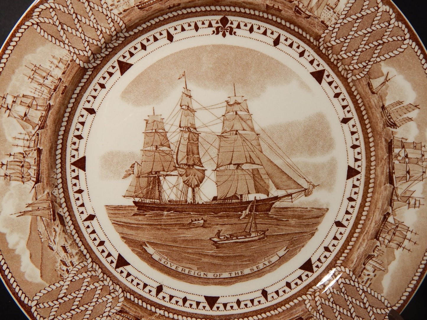 PIATTO PORCELLANA WEDGWOOD AMERICAN CLIPPER SHIP PLATES SOVEREIGN OF THE SEAS
