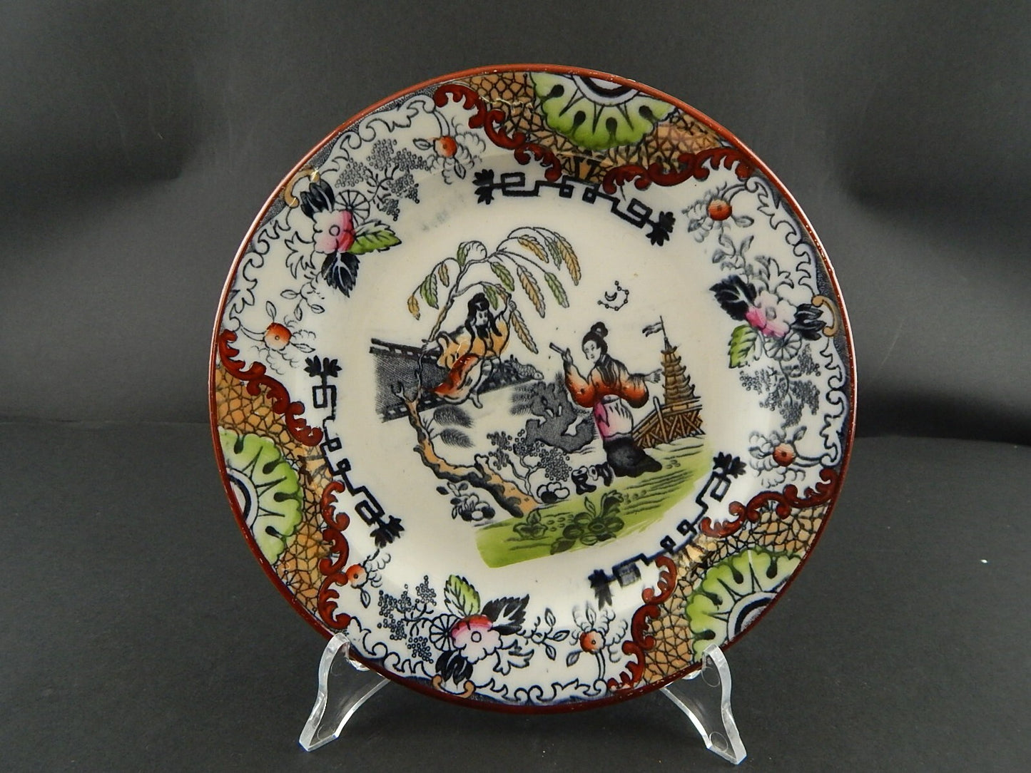 ANTICO PIATTO DESSERT SOCIETA' CERAMICA ITALIANA LAVENO SCI DECORO SIAM A734