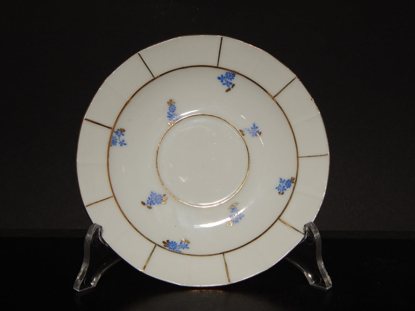 ANTICA RARA TAZZA TÈ PORCELLANA ART DECO BAVARIA DECORO FIORDALISI E ORO # 1256