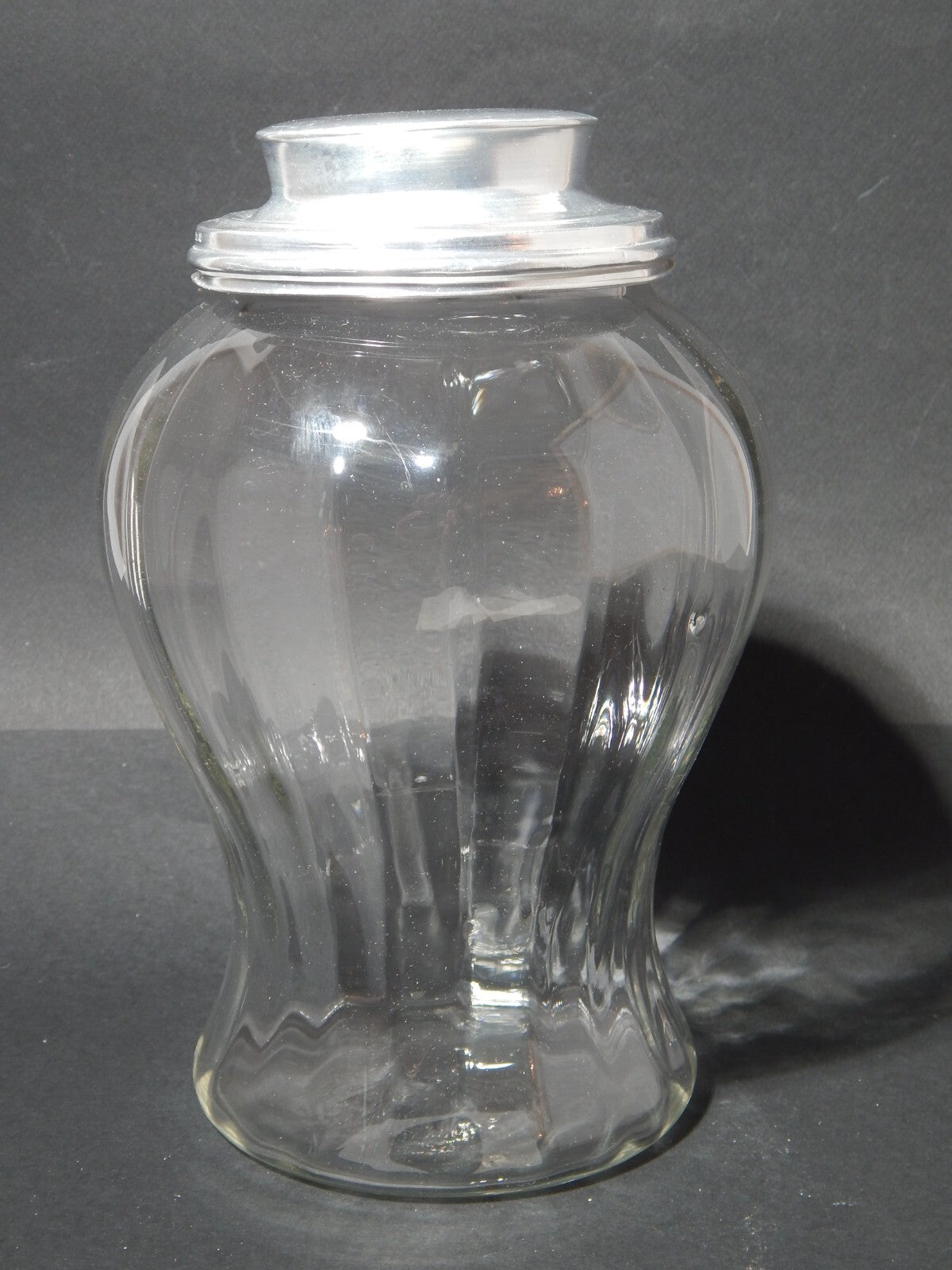 ANTICO VASO E COPERCHIO ALBARELLO VETRO SOFFIATO ALTARE PASTICCERIA DROGHERIA #