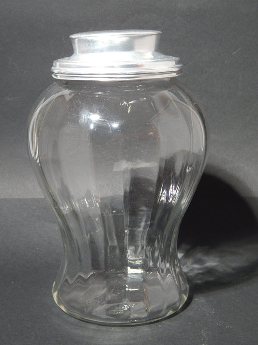 ANTICO VASO E COPERCHIO ALBARELLO VETRO SOFFIATO ALTARE PASTICCERIA DROGHERIA #