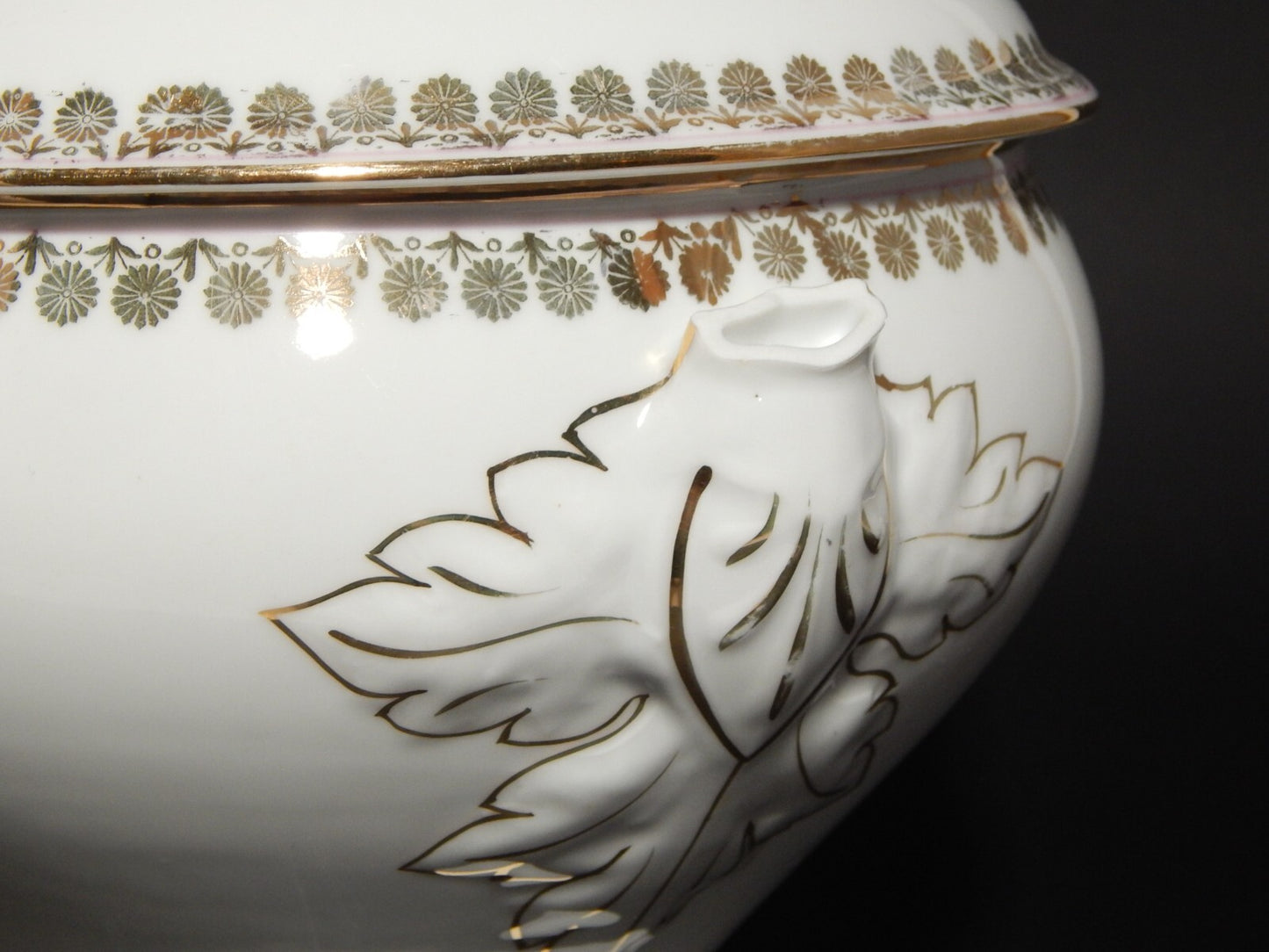 ANTICA RARA ZUPPIERA CENTROTAVOLA PORCELLANA GINORI LIBERTY DIFETTO