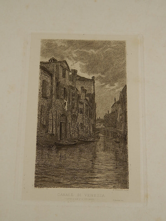 ANTICA STAMPA CANALE DI VENEZIA MITI ZANETTI INCISIONE G.O.RAPETTI C.TURLETTI