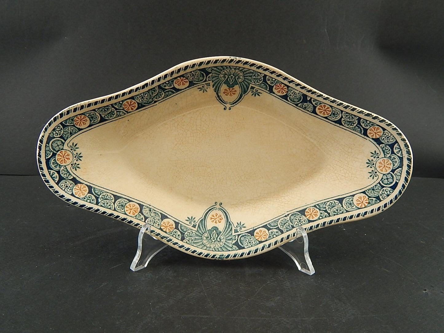 ANTICA RAVIERA VASSOIO LIBERTY CERAMICA LONGWY MODELLO LONDRES