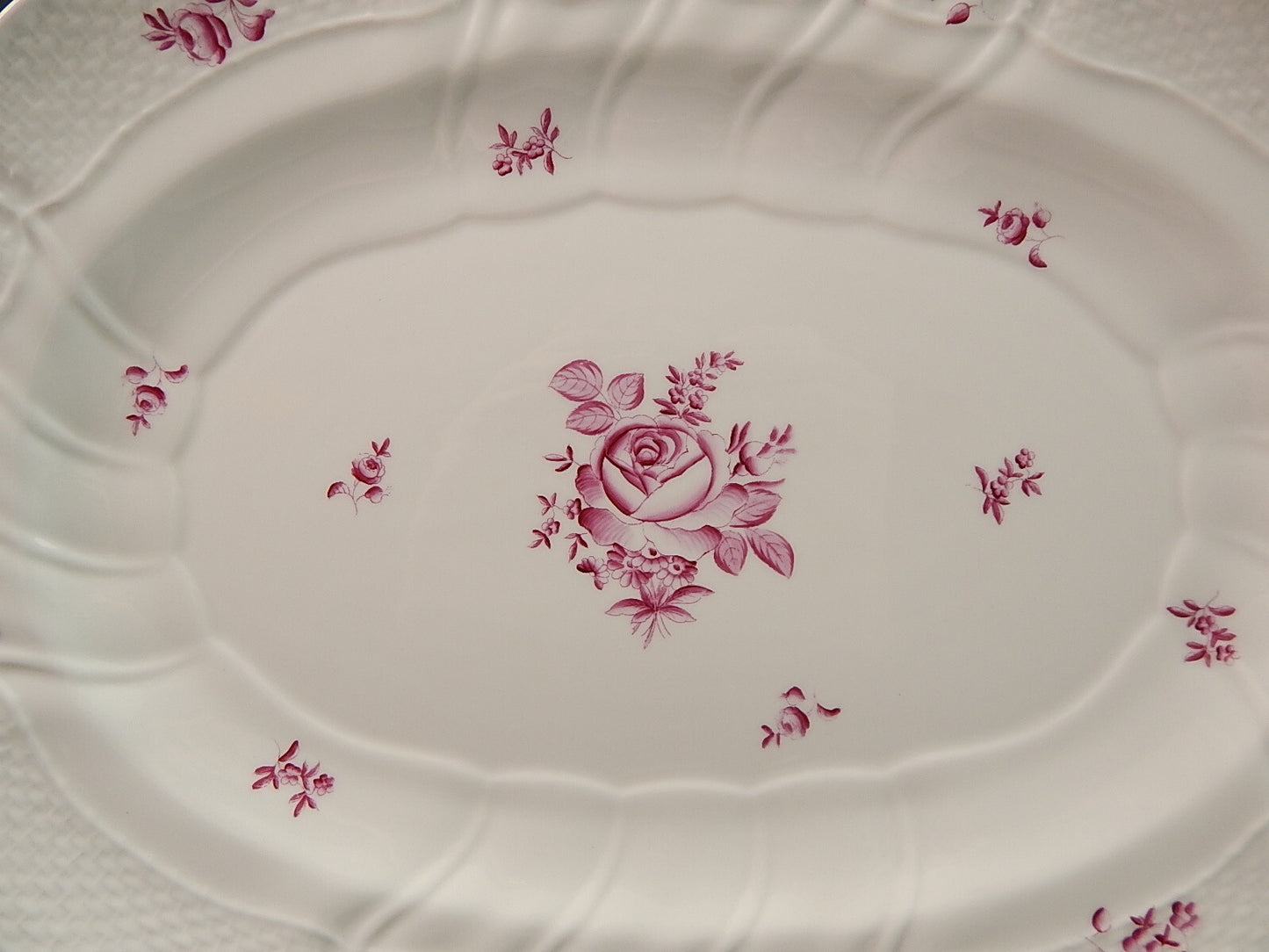 VASSOIO HEREND ANTICA ROSA DI VIENNA HUNGARY HANDPAINTED DIPINTO A MANO