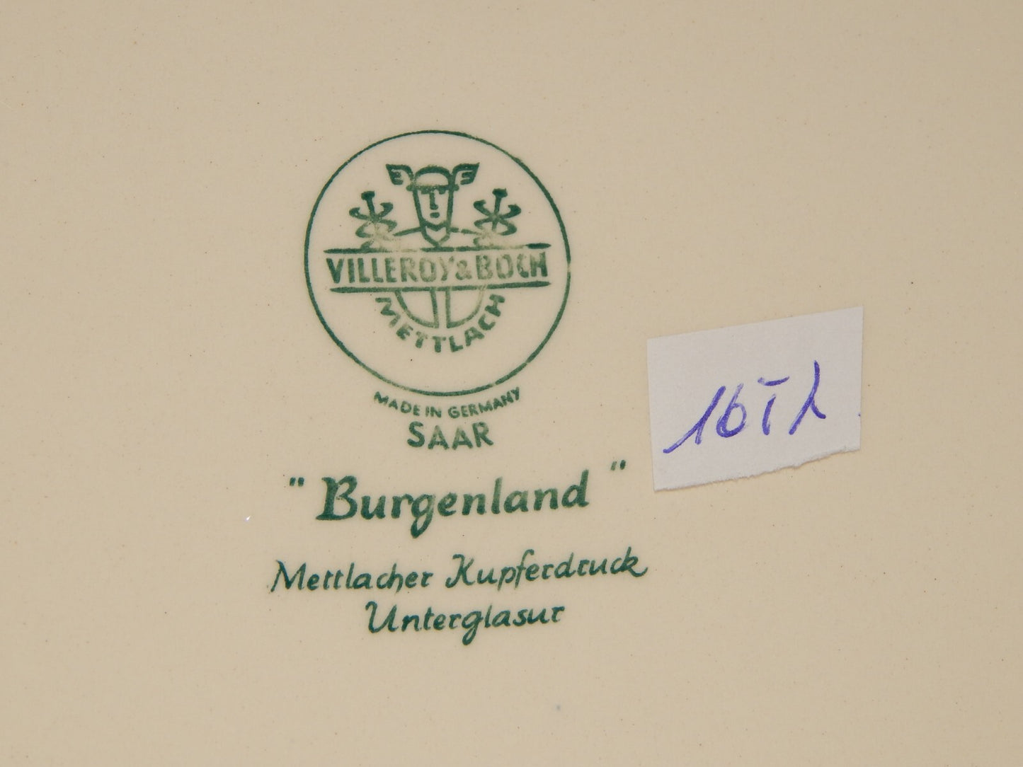 VINTAGE GRANDE VASSOIO OVALE PORCELLANA VILLEROY&BOCH METTLACH SAAR BURGENLAND