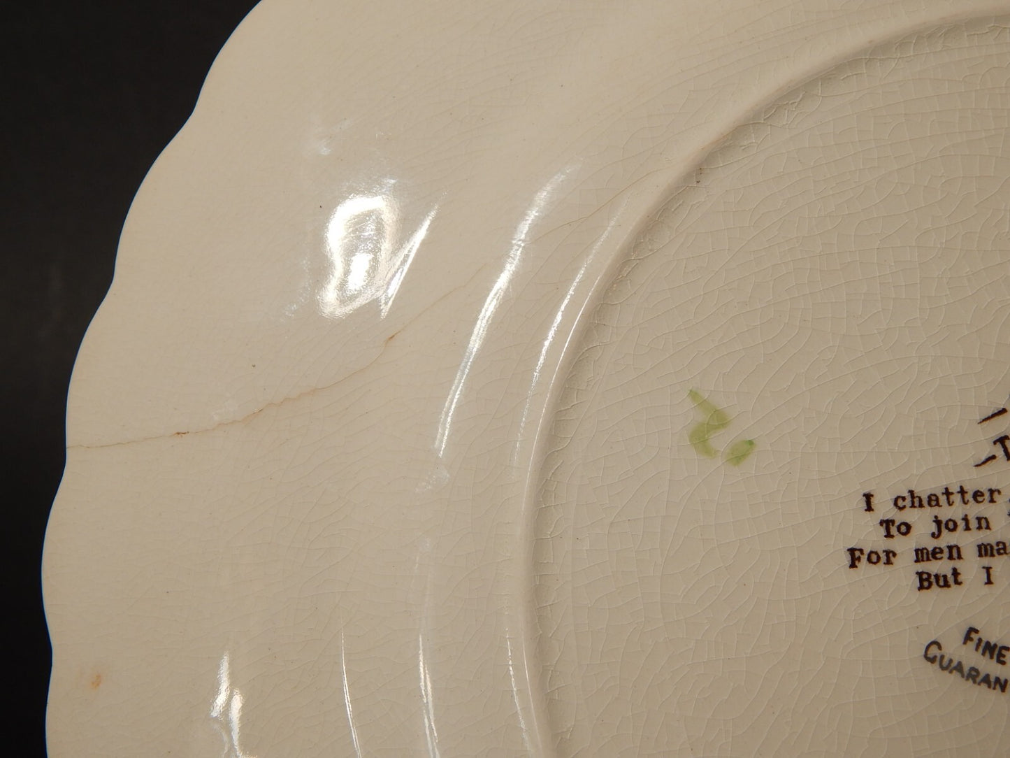 PIATTO PORCELLANA VINTAGE THE BROOK MYOTT STAFFORDSHIRE ENGLAND TENNYSON #